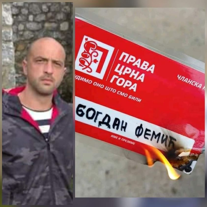ZAPALIO ČLANSKU KARTU PRAVE CRNE GORE